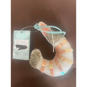 St. Nicholas Square Shrimp Plush White Christmas Tree Ornament With Sequins
